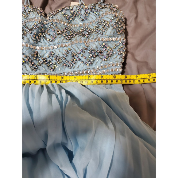Love Reign Formal Dress – Size 7 – Light Blue Beaded Bodice – Long Evening Gown - Picture 9 of 10